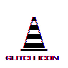 Traffic cone icon flat