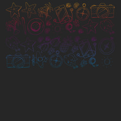 Travel vector pattern. Adventure, beach, tropical design.