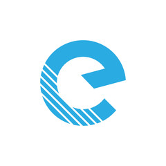 letter e circle silhouette arrow geometric logo vector
