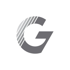 letter g circle silhouette arrow geometric logo vector