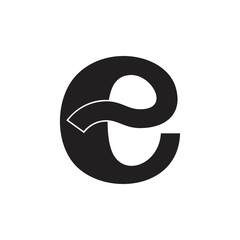 letter e ribbon shape logo vector