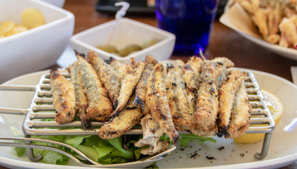 grilled anchovies