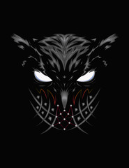 Vector logo owl for T-shirt design , wall decorative or outwear. Hunting tattoo owl style on the dark background