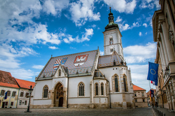 Fototapeta na wymiar Zagreb, Church of Saint Mark Croatia