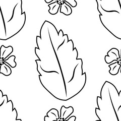 floral seamless pattern with flowers and leaves