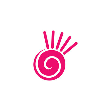 shine cute spiral shape sun symbol logo vector