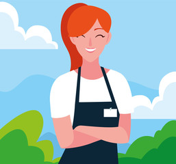 seller woman character with apron
