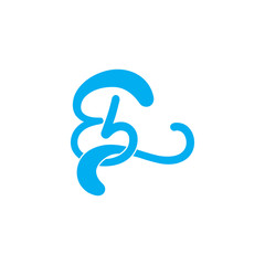 letter b curves water flow design logo vector
