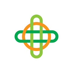 plus medical colorful overlapping line art logo vector