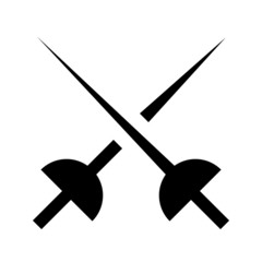 Crossed scimitar swords icon. Two sabers or cavalry swords. Vector illustration.