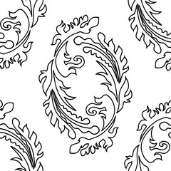 Obraz premium Floral abstract seamless pattern leaves