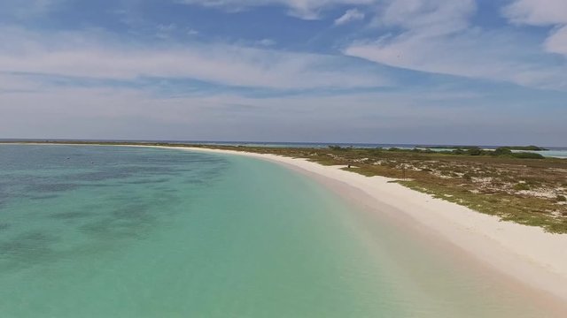 Aerial view of La Tortuga Island in Northern Venezuela, 45 nautical miles from Cabo Codera Venezuelan Coast