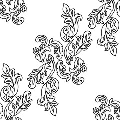 abstract floral seamless pattern with leaves