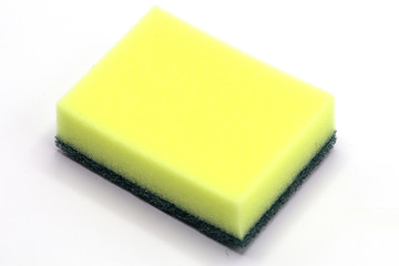 Dish washing sponge isolate on white background.