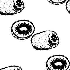 kiwi tropical fruit seamless abstract pattern