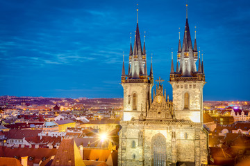 Fototapeta premium The Church of Mother of God before Tyn in Prague, Czech Republic.