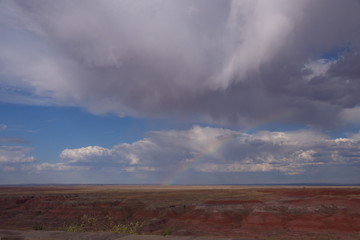 Rainbow over desert