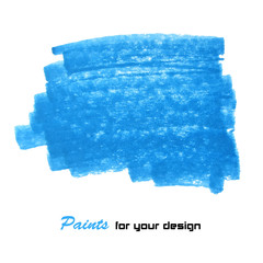Bright blue brush stroke hand painted
