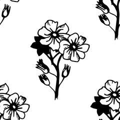 seamless floral pattern with wild flower
