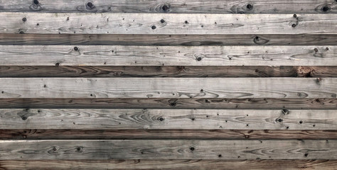 Obraz premium Old rustic panels with wooden texture for a wide background in horizontal position.