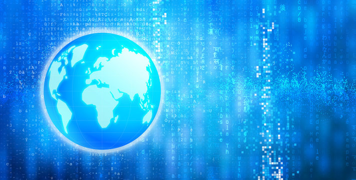 abstract blue background with globe