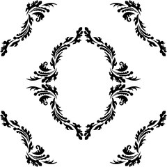 floral seamless pattern abstract leaves, swirls