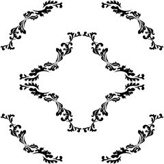 floral seamless pattern abstract leaves, swirls