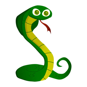 cartoon illustration of african animal snake