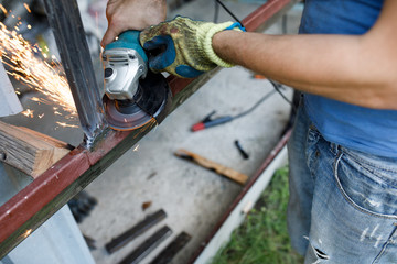 metal cutting or metal grinding