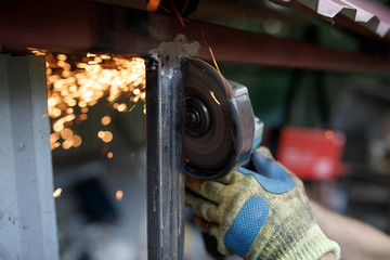 metal cutting or metal grinding