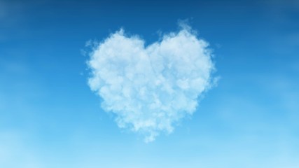 cloud heart on blue sky