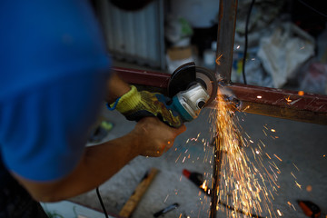 metal cutting or metal grinding