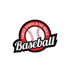 Baseball circle stamp logo design with ball illustration