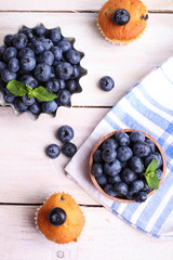 Cupcakes with blueberries