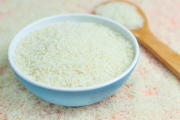 Rice in a blue cup