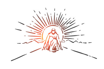 Success, leadership, competition concept sketch. Hand drawn isolated vector illustration