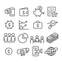 Simple set of business and finance. information technology concept minimal icon isolated. Modern outline on white background