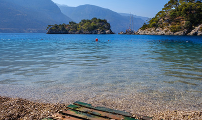 Oludeniz, Turkey. Blue Lagoon. View of the mountains, and sea