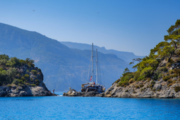 Oludeniz, Turkey. Blue Lagoon. View of the mountains, and sea