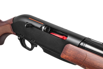 modern semi-automatic hunting rifle isolated on white