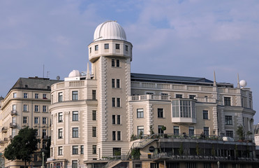 Obraz premium Urania building Housing an Educational Institution and Observatory in Vienna Austria