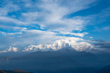 Fototapeta na wymiar Annapurna Base Camp Trekking. The spectacular trekking trails in Nepal