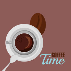 Coffee cup and bean vector design