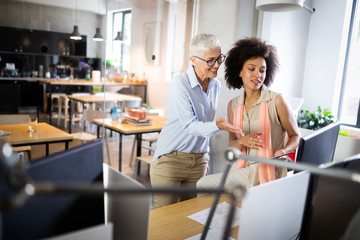 Business people good teamwork in office. Teamwork successful meeting workplace concept.