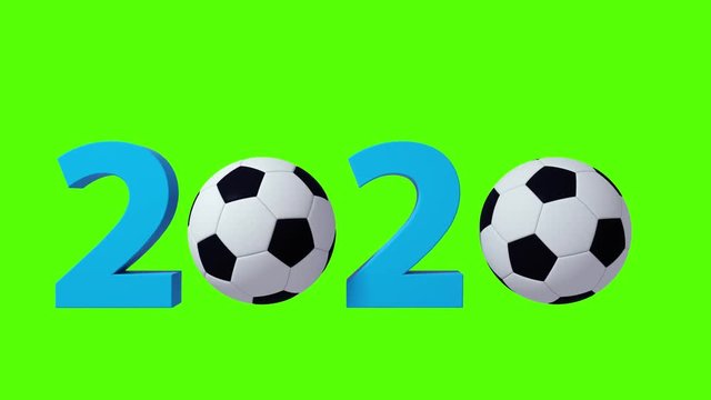 Football 2020 design background on a Green Screen. 4K