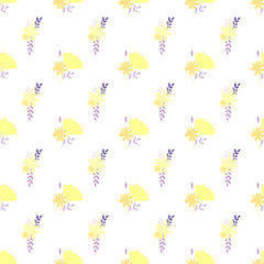 yellow warm simple plain vector smooth flowers in seamless pattern