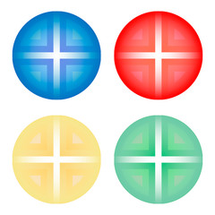 hemisphere shaped figures. set of geometric 3d objects isolated on white background. Gradient color shades. Realistic elements vector