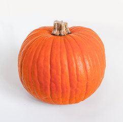 Small orange pumpkin isolated on white background