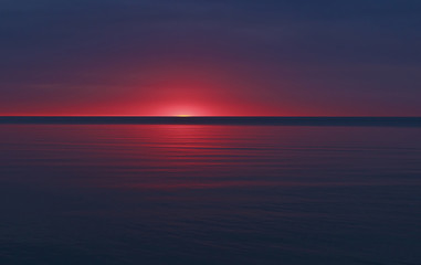 At blue summer night in the Baltic sea.