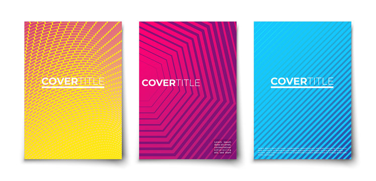 halftone gradient covers  with geometric pattern. 